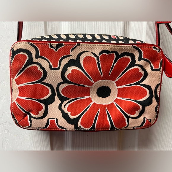 EUC Coach Poppy Flower Scarf Print Red Flight Crossbody - Picture 3 of 15